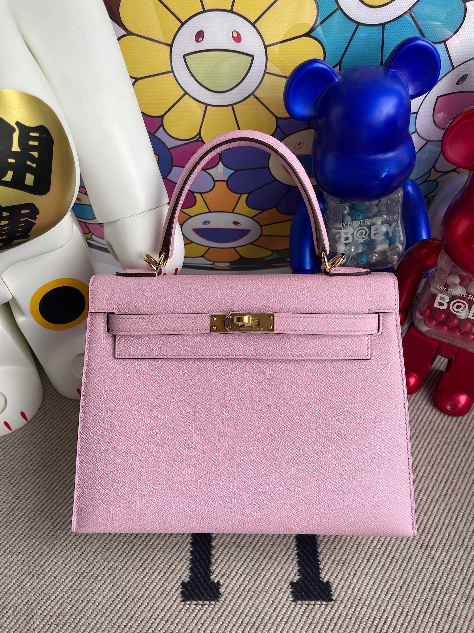 Uncle Bench Hermes Kelly 25cm Epsom x9 mallow purple Gold Hardware Full Handmade