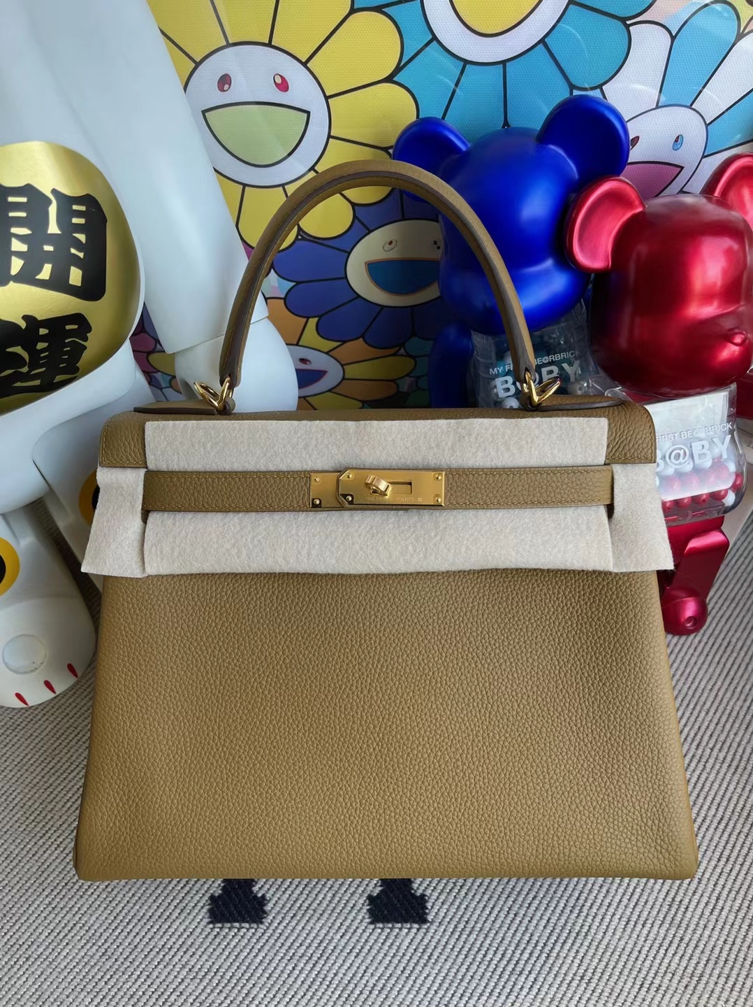 Uncle Bench Hermes Kelly 28cm Togo 8U bronze Gold Hardware Full Handmade