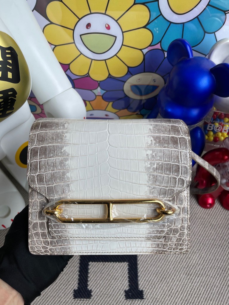 Uncle Bench Hermes Roulis 18cm Himalaya Matte crocodile Gold Hardware Full Handmade