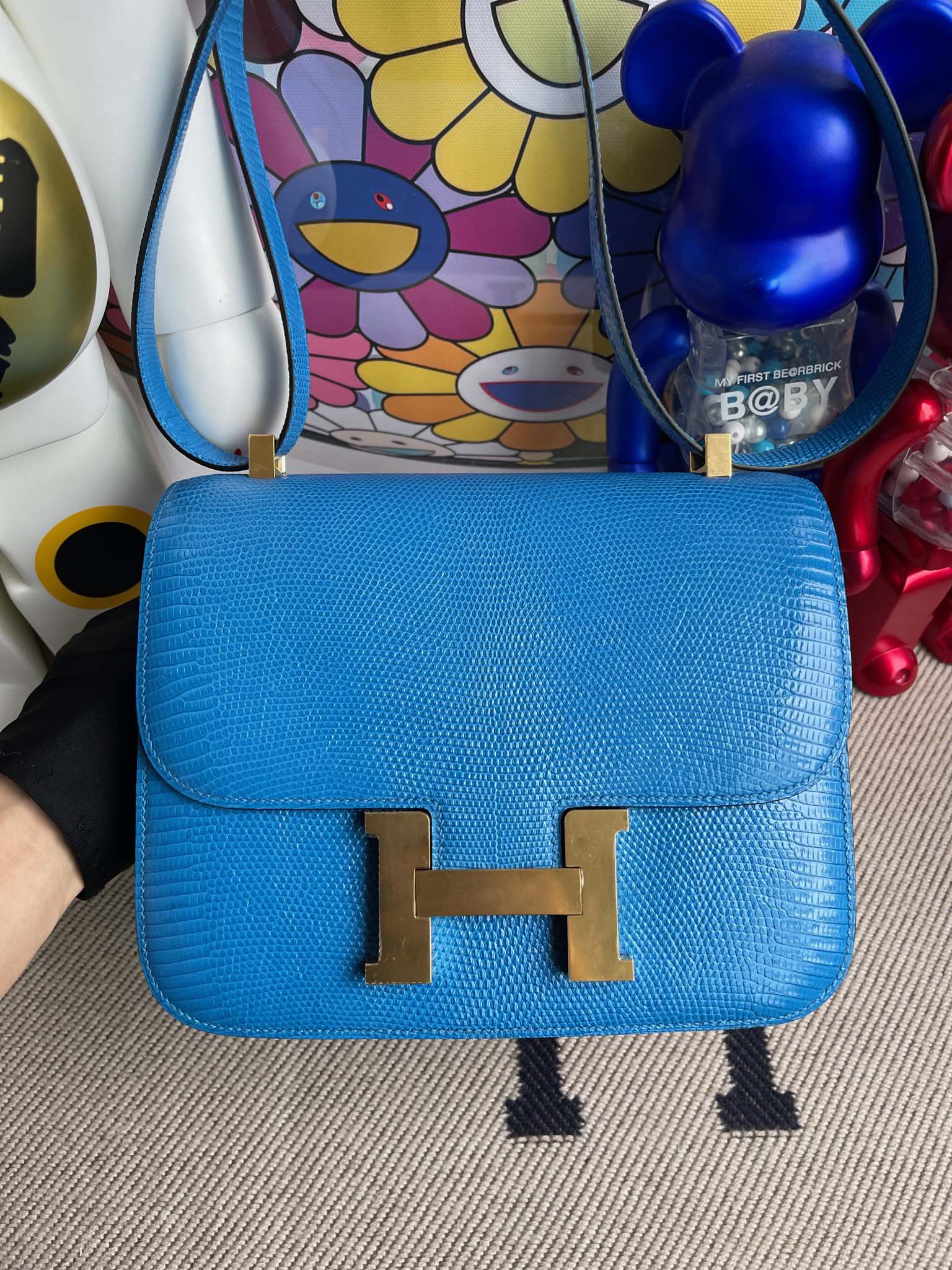 Uncle Bench Hermes Constance Lizard shiny 7Q mykonos Gold Hardware 24cm Full Handmade