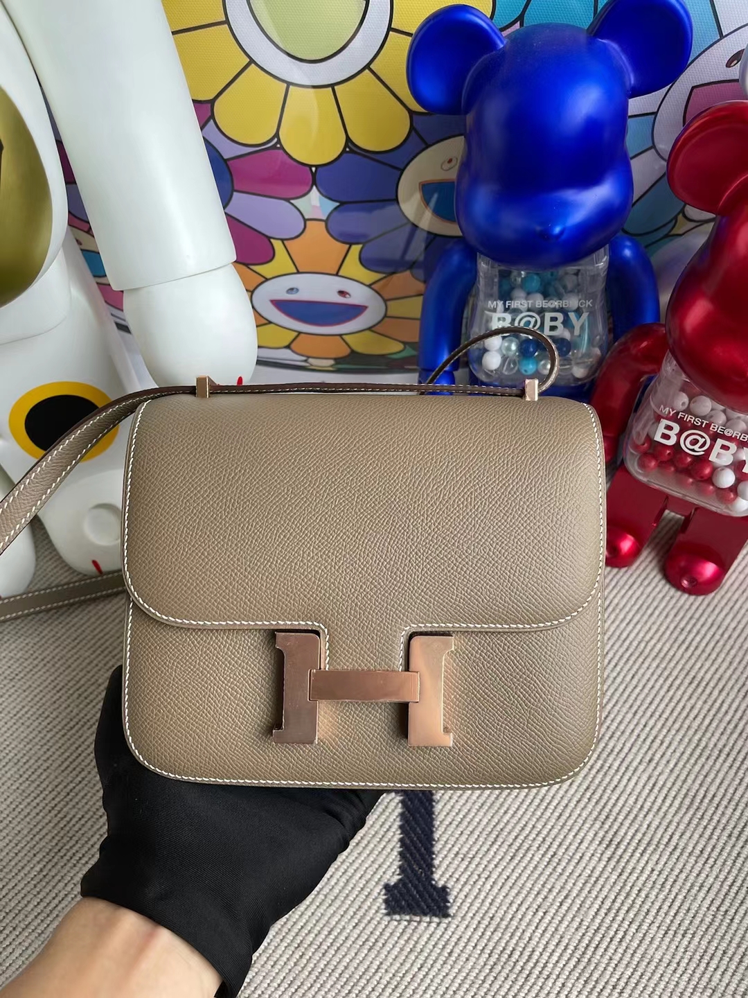 Uncle Bench Hermes Constance Epsom Ck18 Etoupe Rose Gold Hardware 18cm Full Handmade