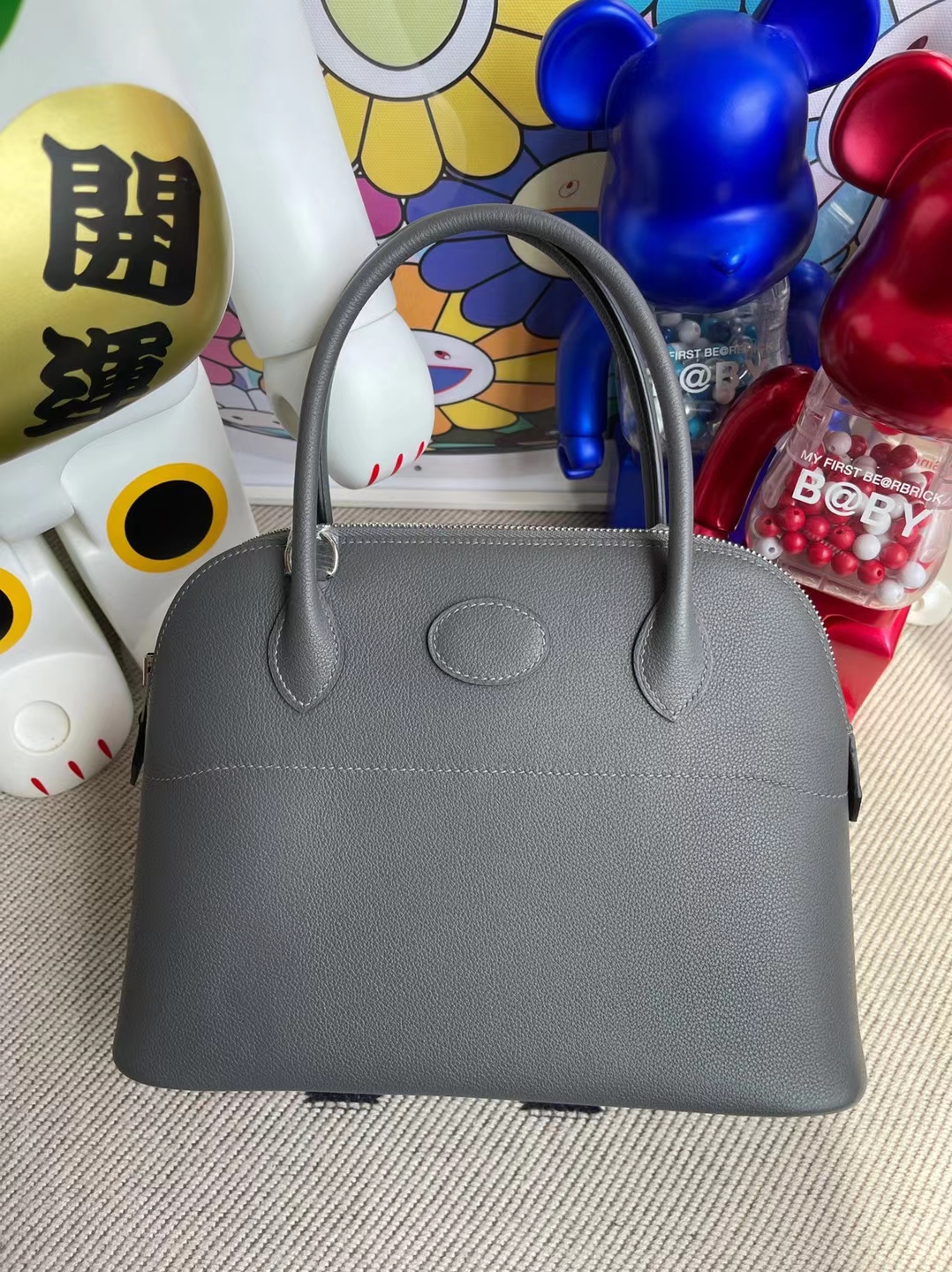 Uncle Bench Hermes Bolide evercolor 8f Etain Silver Hardware 27cm Full Handmade