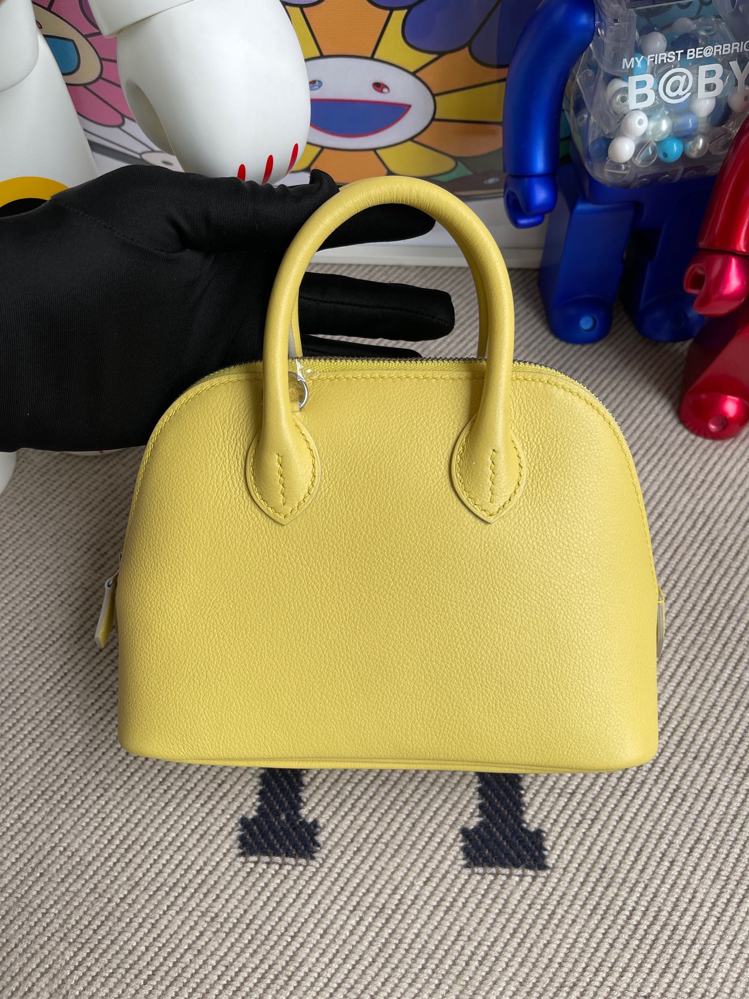 Uncle Bench Hermes Mini bolide chevre c9 yellow Silver Hardware 19cm Full Handmade