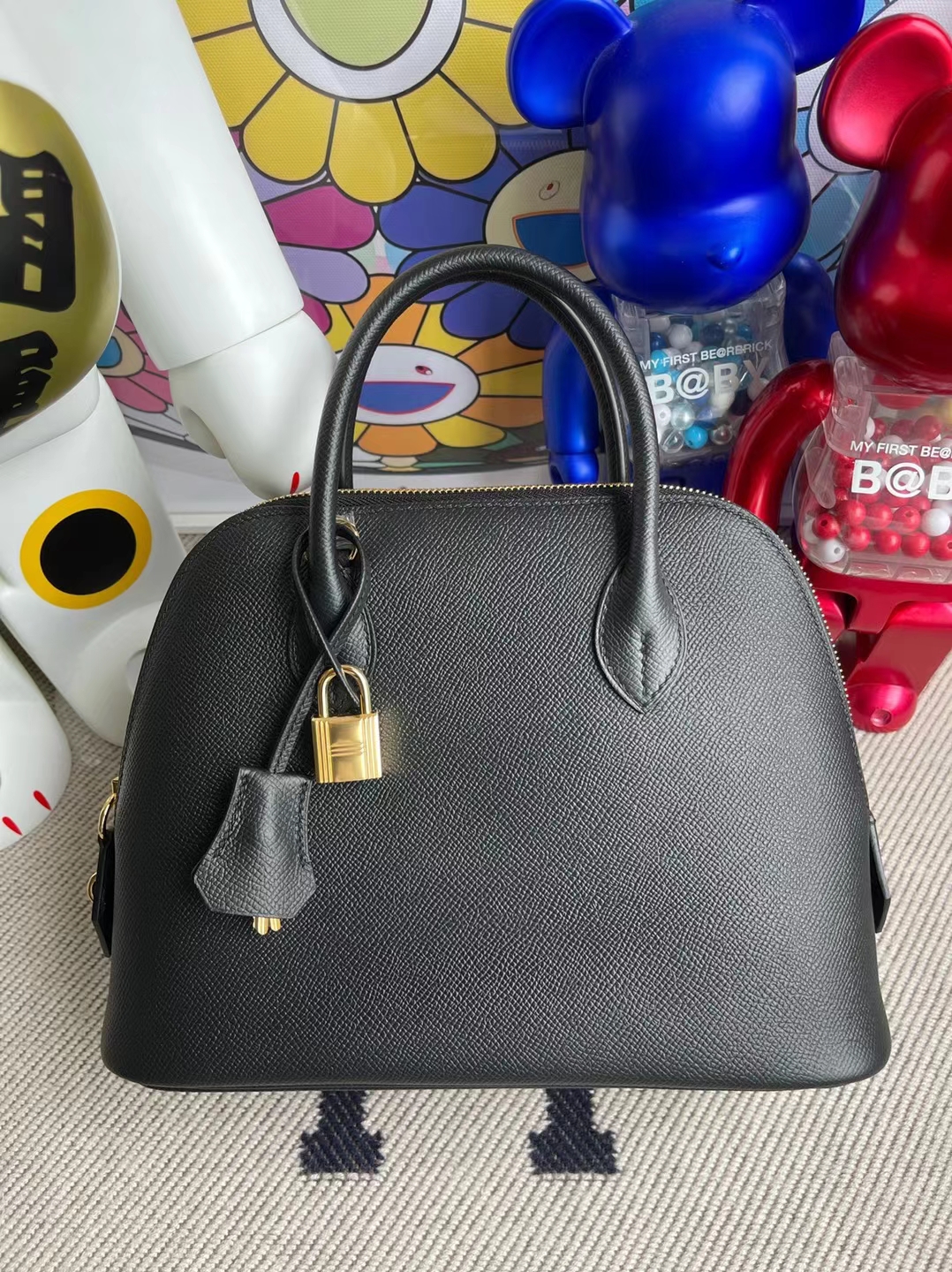 Uncle Bench Hermes Bolide evercolor Ck89 Black Gold Hardware 25cm Full Handmade