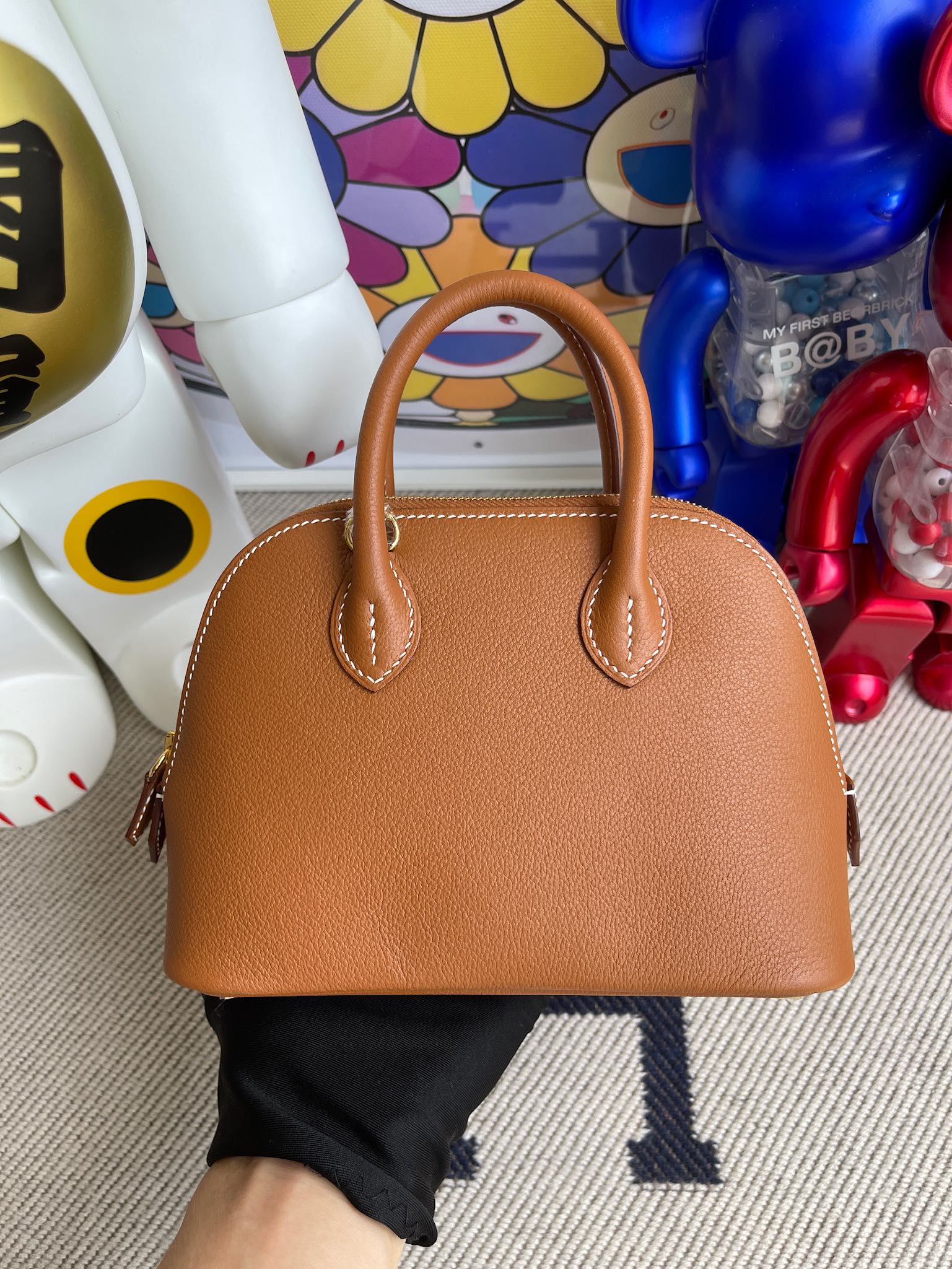 Uncle Bench Hermes Mini Bolide Evecolor ck37 Golden Gold Hardware 19cm Full Handmade