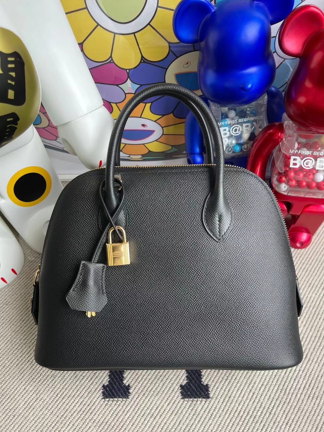 Uncle Bench Hermes Bolide Epsom ck89 Black Gold Hardware 25cm Full Handmade