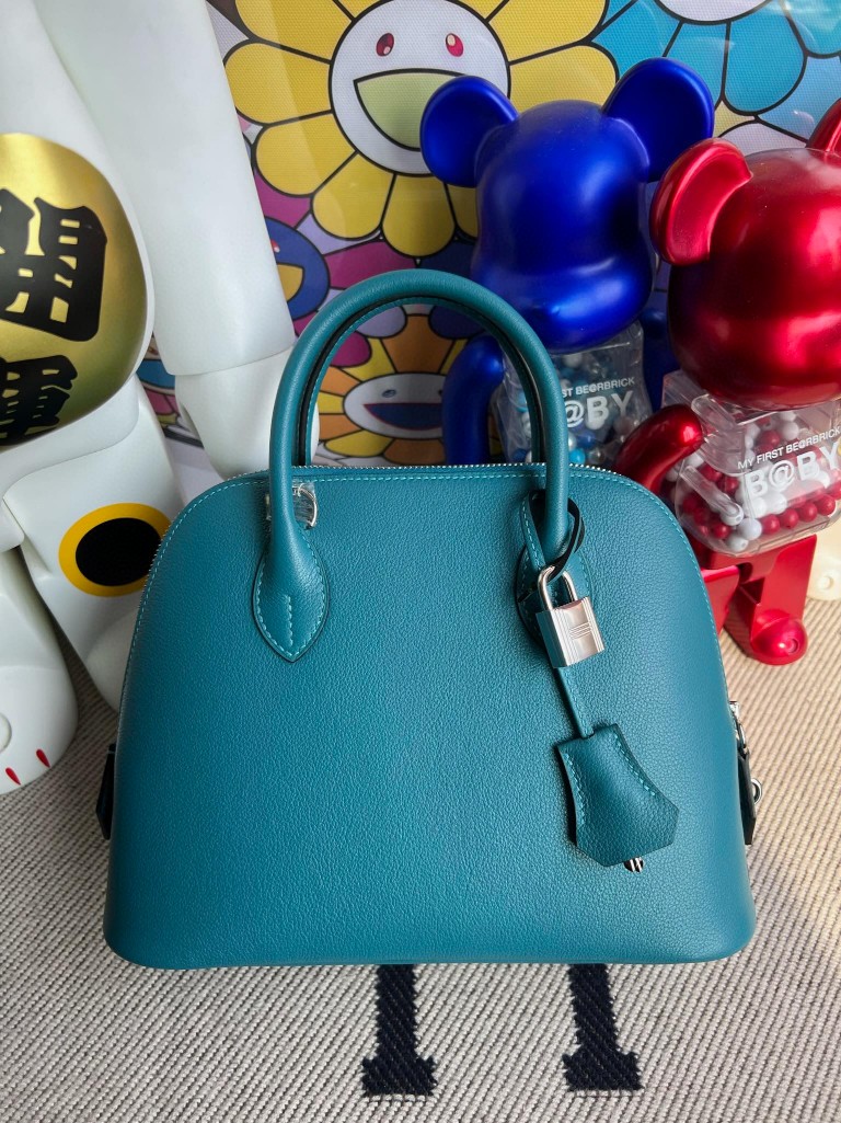 Uncle Bench Hermes Bolide Evecolor W0 Vert Bosphore Silver Hardware 25cm Full Handmade