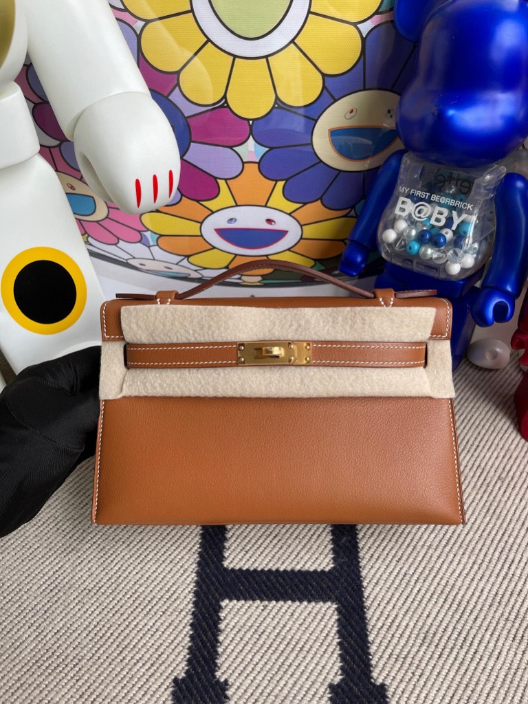 Uncle Bench Hermes kelly pochette Swift ck37 Golden Gold Hardware 22cm Full Handmade