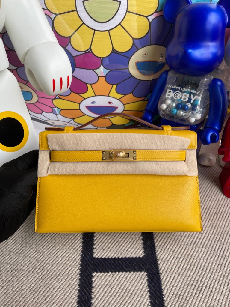 Uncle Bench Hermes kelly pochette Swift 9D Ambre Gold Hardware 22cm Full Handmade