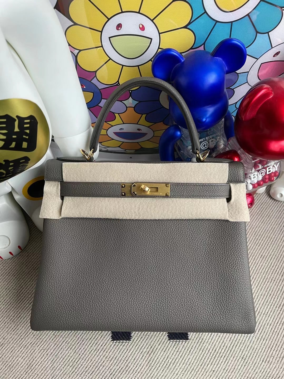 Uncle Bench Hermes kelly Togo 8F Etain Gold Hardware 28cm Full Handmade