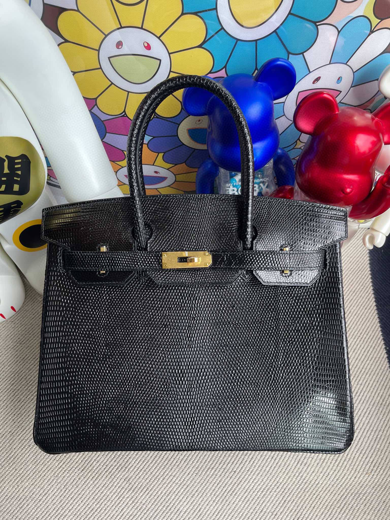 Hermes Birkin 30CM Lizard CK89 Noir GHW Handmade