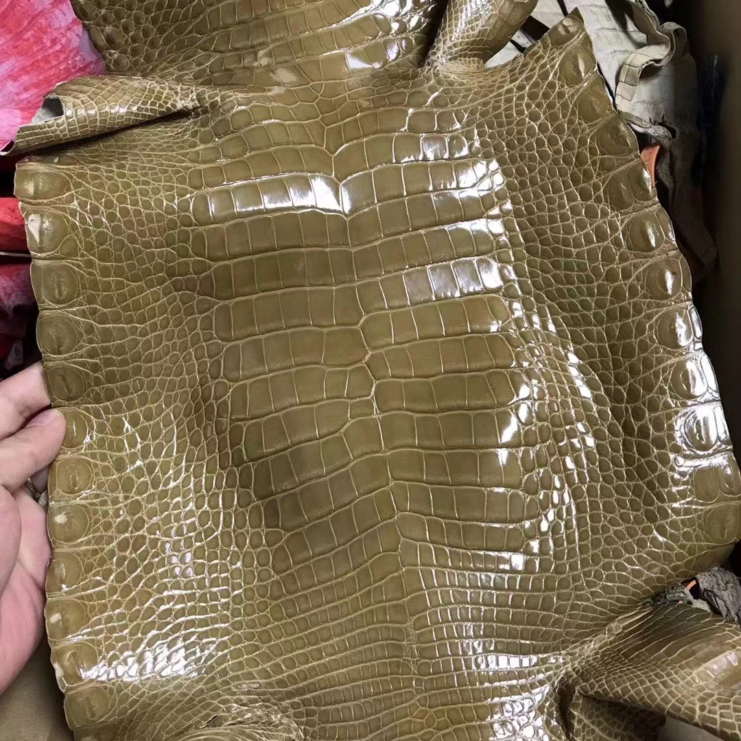 Uncle Bench Hermes Leather crocodile shiny Etoupe customized