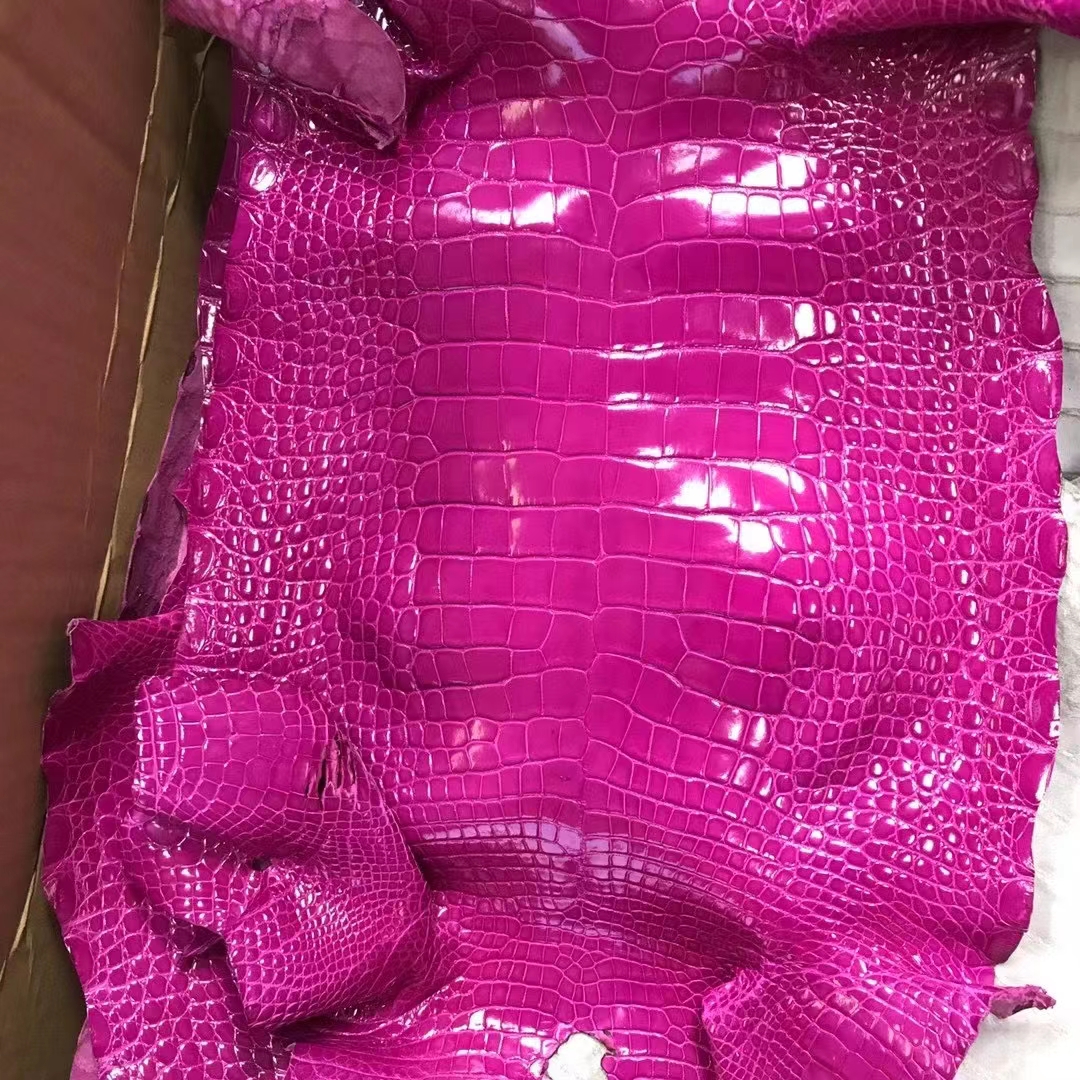 Uncle Bench Hermes Leather Alligator shiny dark rose red customized