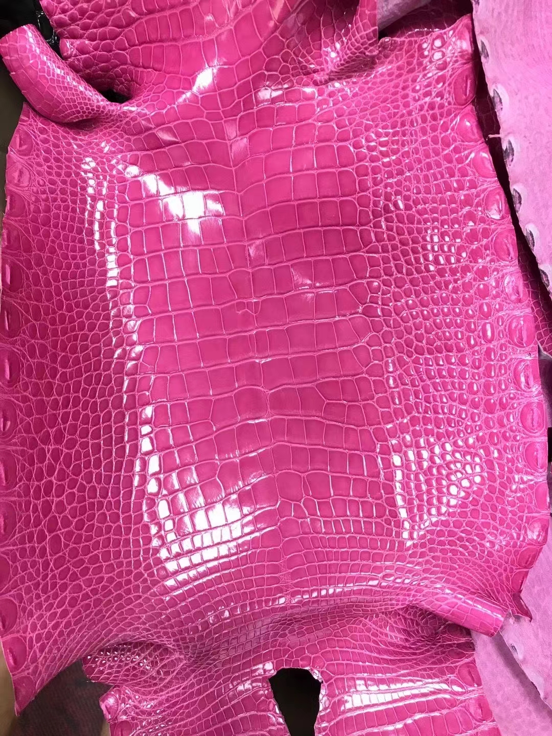 Uncle Bench Hermes Leather Alligator shiny lipstick pink customized