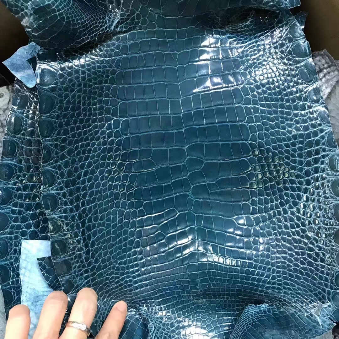 Uncle Bench Hermes Leather Alligator shiny indigo customized