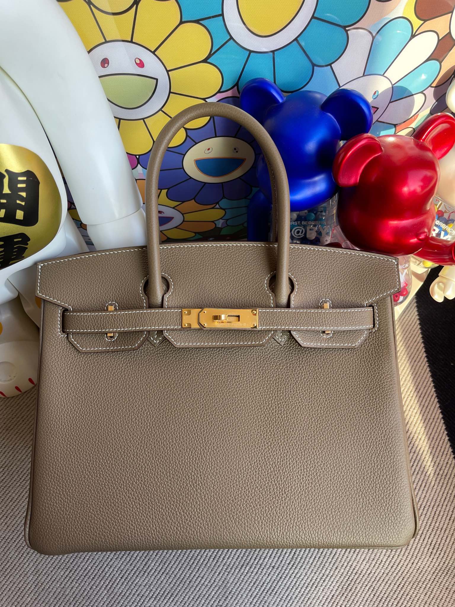 Uncle Bench Hermes Birkin togo Etoupe Gold Hardware 30cm Full Handmade