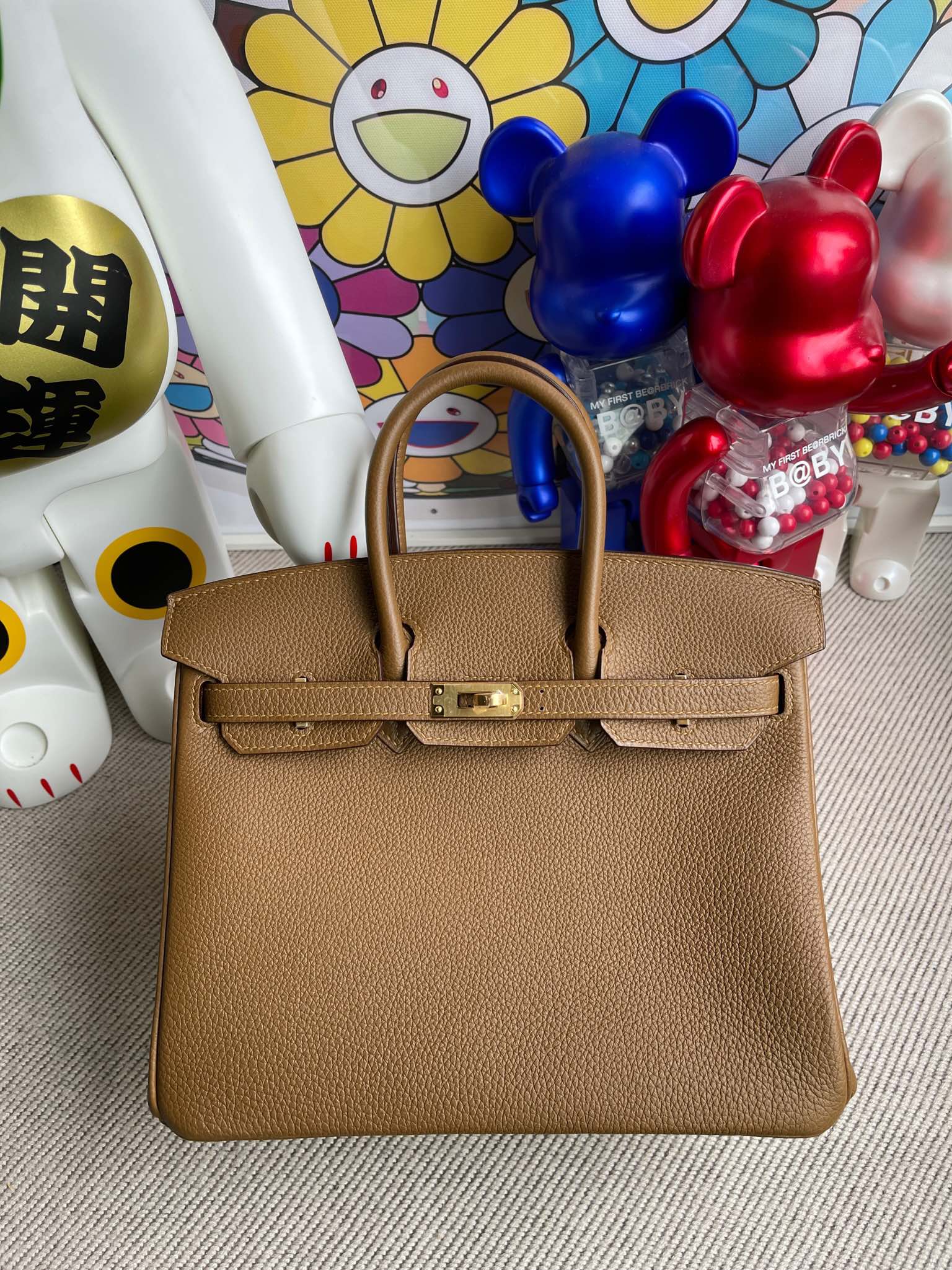 Uncle Bench Hermes Birkin togo Chestnut brown Gold Hardware 25cm Full Handmade