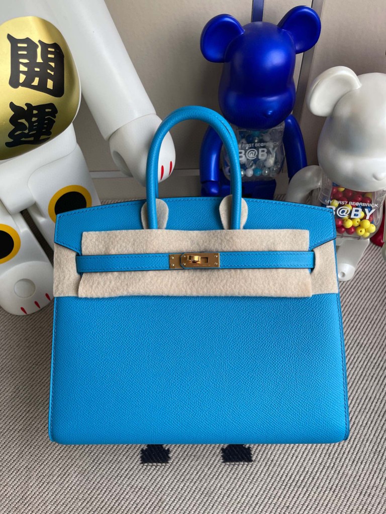 Uncle Bench Hermes Birkin Epsom 0F Florida blue Gold Hardware 25cm Full Handmade