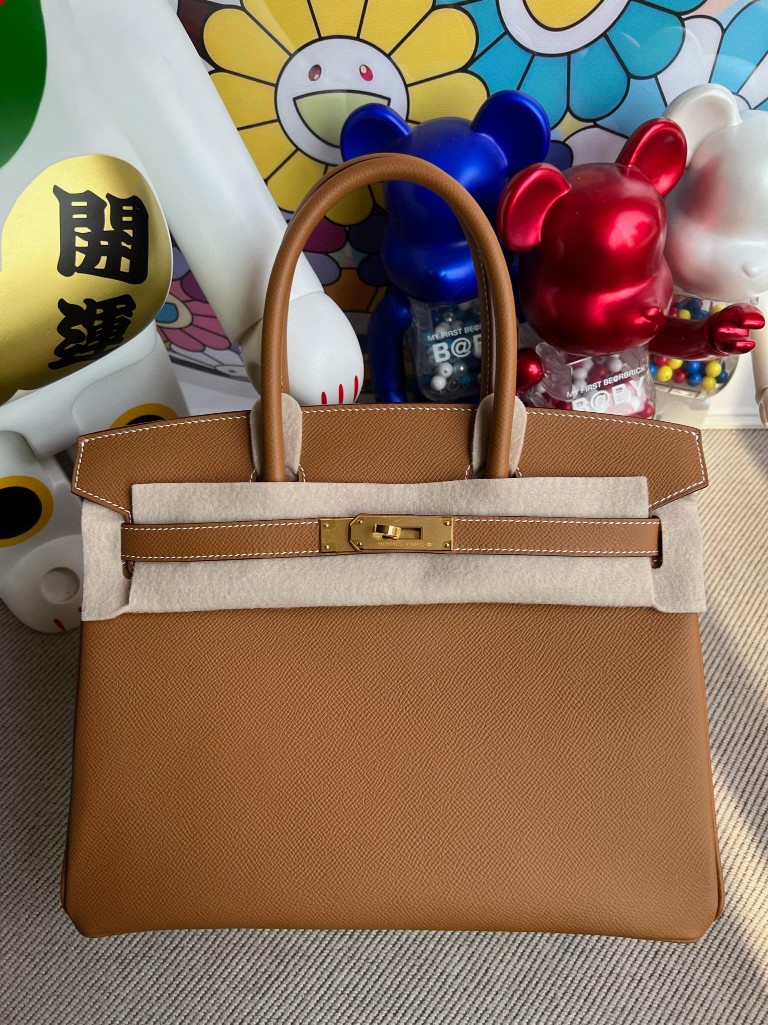 Uncle Bench Hermes Birkin Epsom ck37 Golden Gold Hardware 30cm Full Handmade