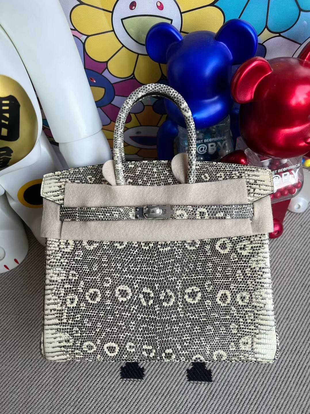 Uncle Bench Hermes Birkin Lizard 01 Natural color Silver Hardware 25cm Full Handmade