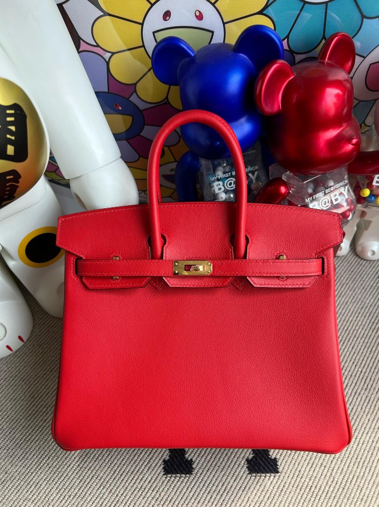 Uncle Bench Hermes Birkin Swift S3 bright red Gold Hardware 25cm Full Handmade