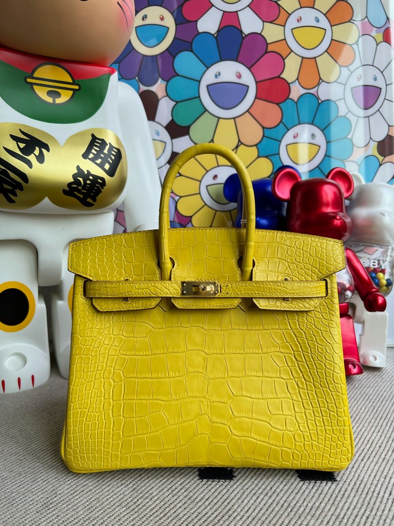 Uncle Bench Hermes Birkin Alligator matte M9 Marigold yellow Gold Hardware 25cm Full Handmade