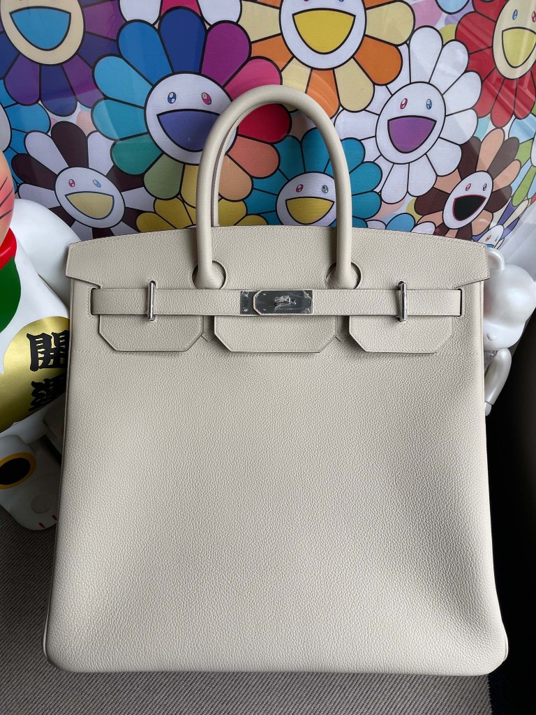 Uncle Bench Hermes Birkin HAC 40 togo ck10 Craie Silver Hardware 25cm Full Handmade