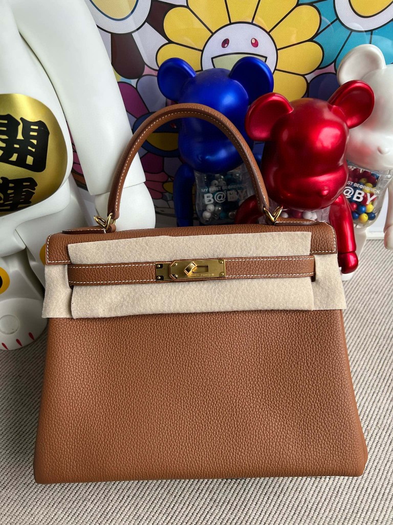 Uncle Bench Hermes Kelly togo ck37 Golden Gold Hardware 28cm Full Handmade