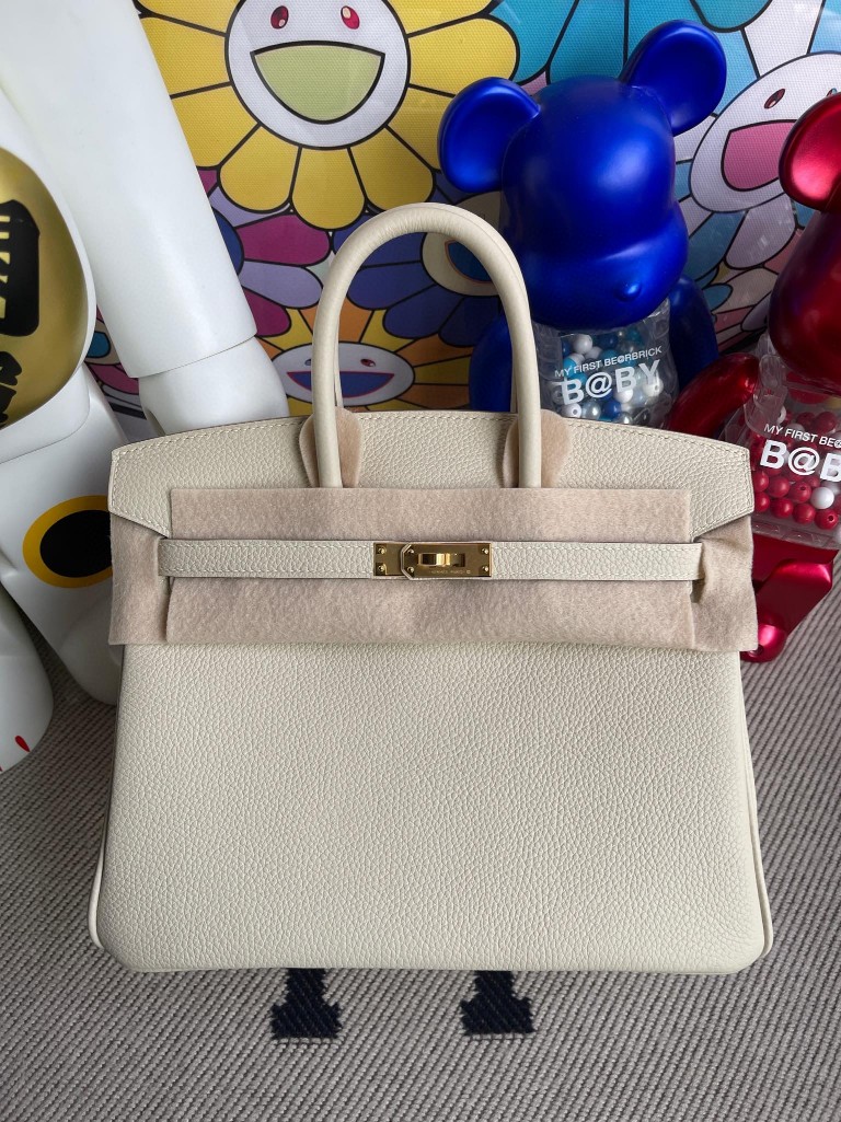 Uncle Bench Hermes Birkin togo ck10 Craie Gold Hardware 25cm Full Handmade