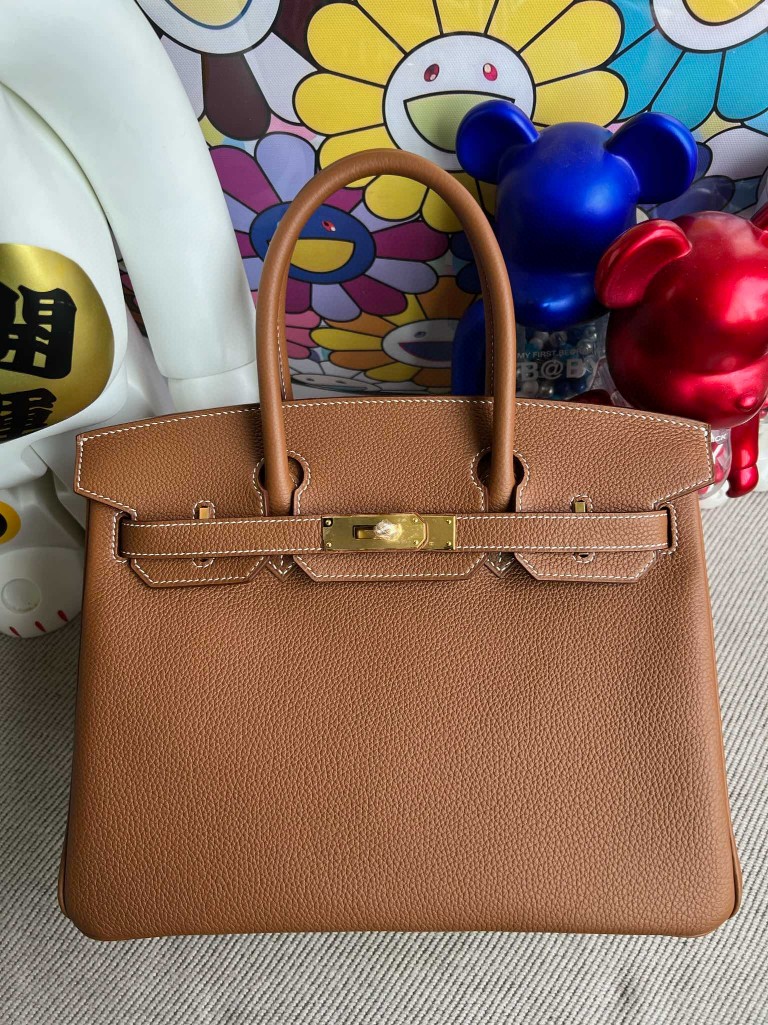 Uncle Bench Hermes Birkin togo ck37 Golden Gold Hardware 30cm Full Handmade
