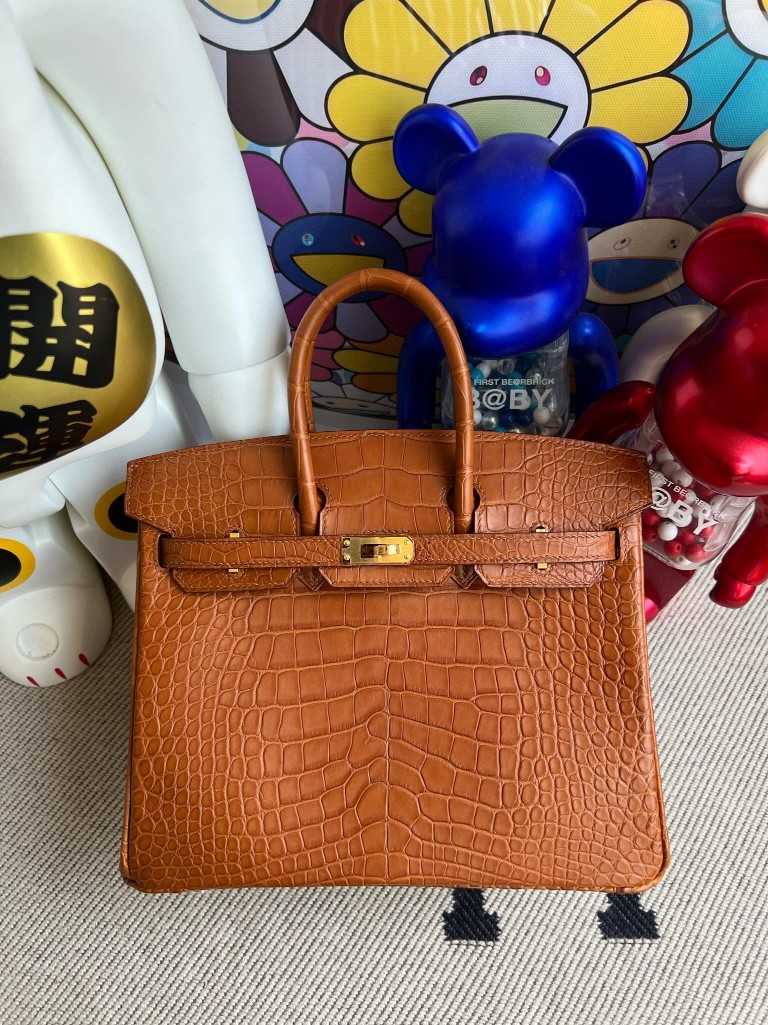 Uncle Bench Hermes Birkin Alligator matt Golden Gold Hardware 25cm Full Handmade