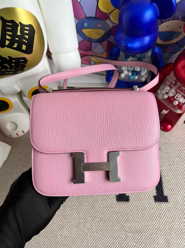 Uncle Bench Hermes Constance Chevre X9 mallow purple & S3 Red Siver Hardware 18cm Full Handmade