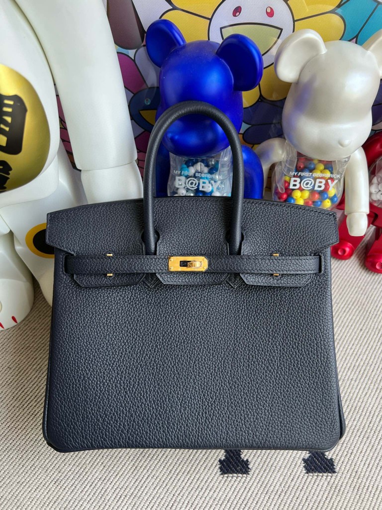 Uncle Bench Hermes Birkin togo 2Z Blue nuit Gold Hardware 25cm Full Handmade