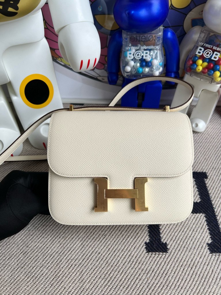 Uncle Bench Hermes Constance Epsom Beton Gold Hardware 18cm Full Handmade