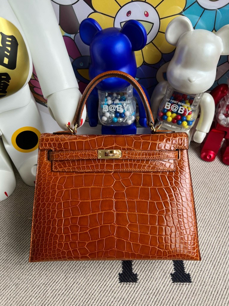 Uncle Bench Hermes Kelly Alligator Kelly Alligator shiny ck31 mielck31 miel Gold Hardware 25cm Full Handmade