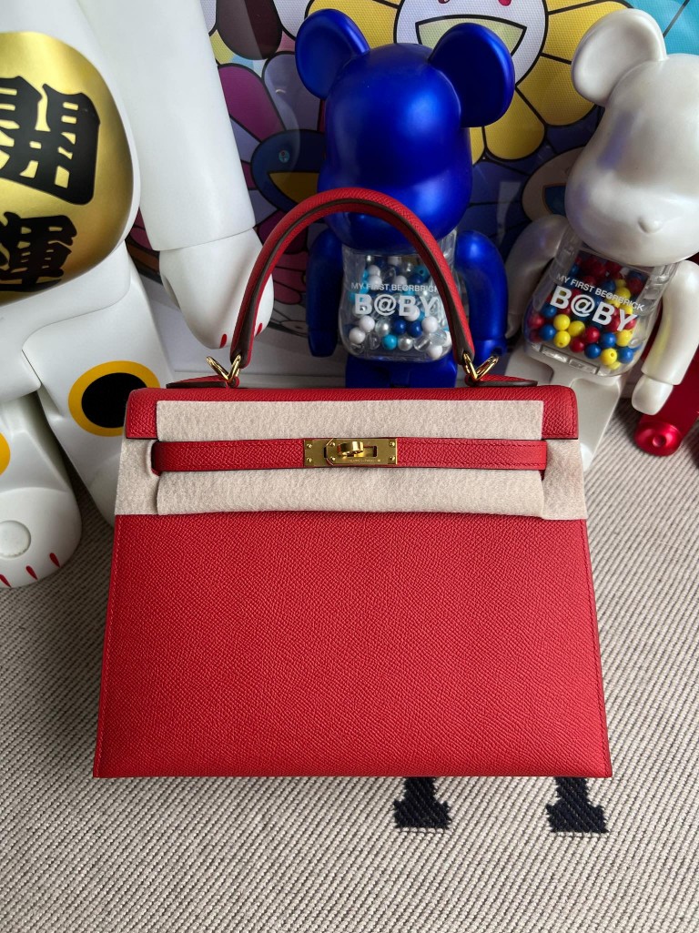Uncle Bench Hermes kelly Epsom Q5 Rouge Red Gold Hardware 25cm Full Handmade