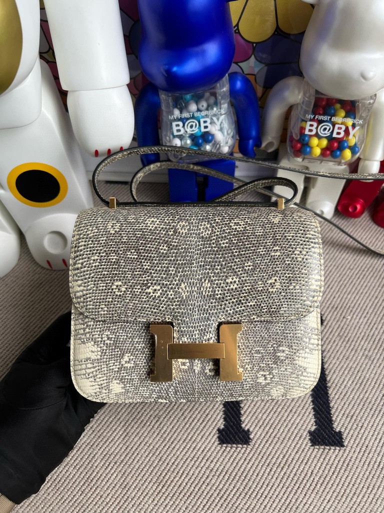 Uncle Bench Hermes Constance Lizard Shiny 01Primary himalaya Gold Hardware 18cm Full Handmade