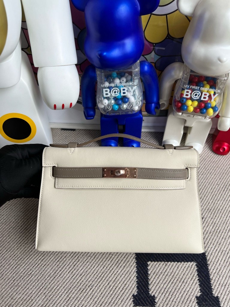 Uncle Bench Hermes Mini pochette Swift nata & m8 Gris Asphalte Gold Hardware 22cm Full Handmade