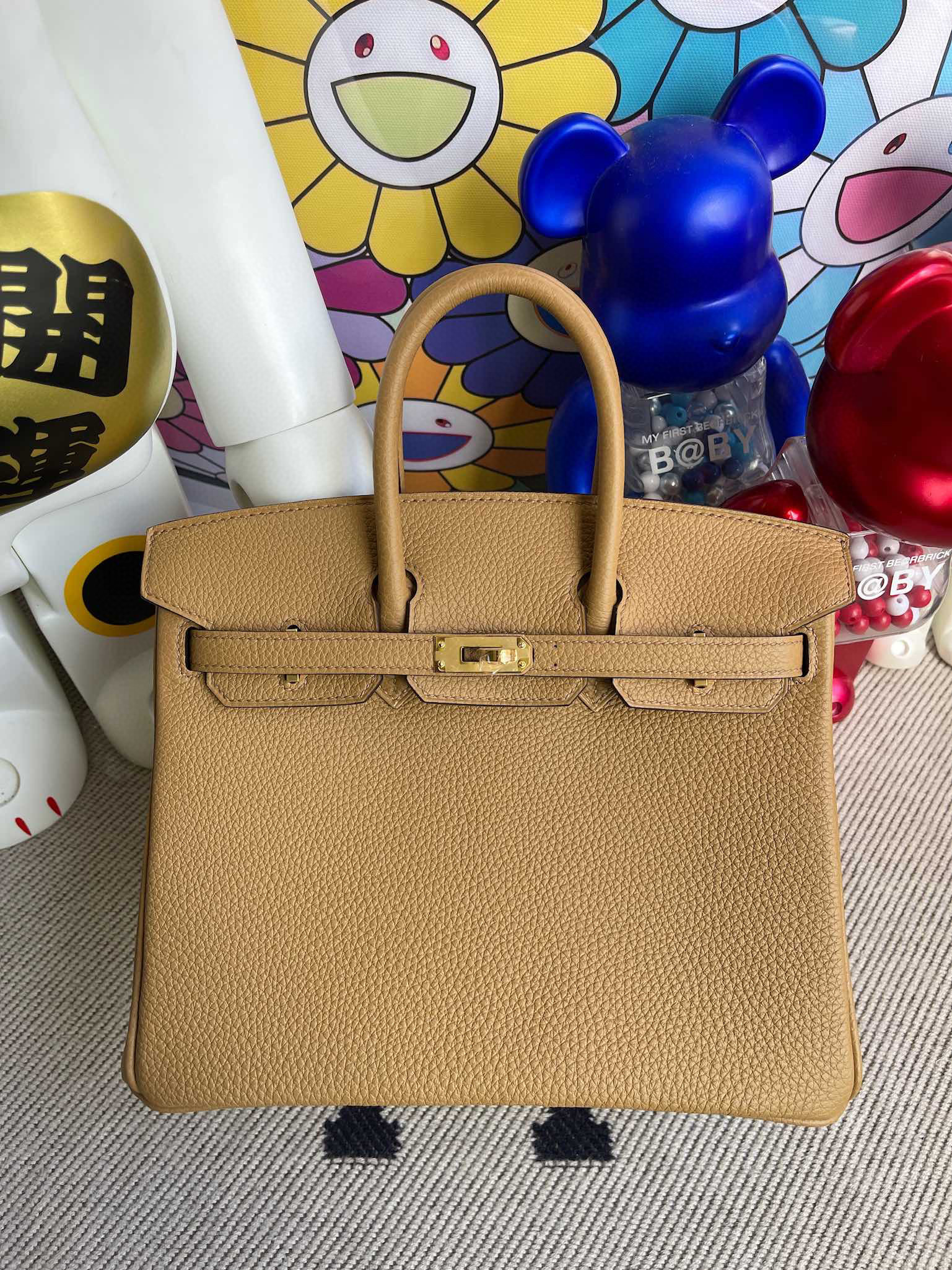 Hermes Birkin 25CM Togo Leather 4B Color Gold Hardware Handmade