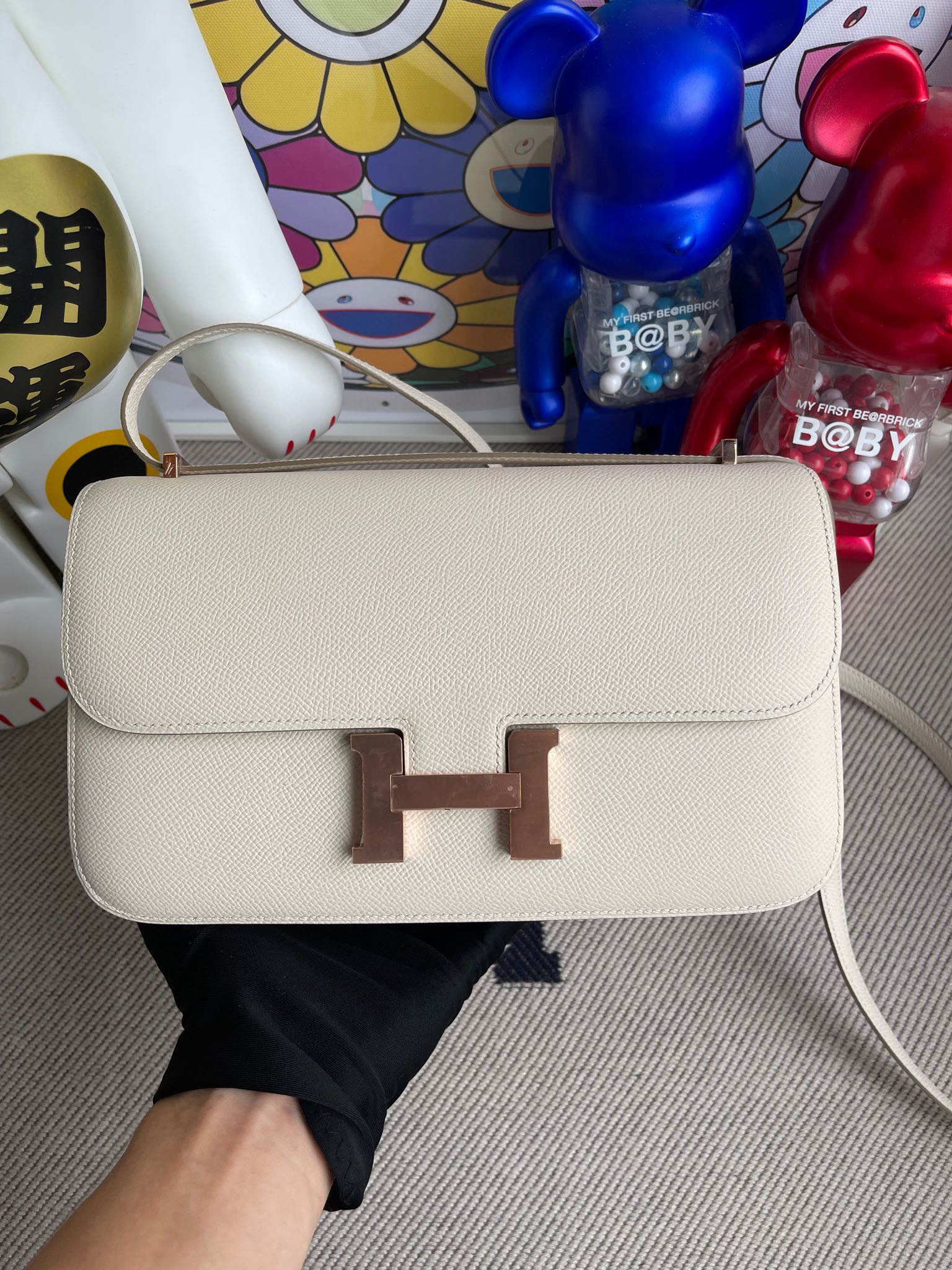 Hermes Constance 26CM Elan Epsom CK10 Craie Rose Gold Handmade