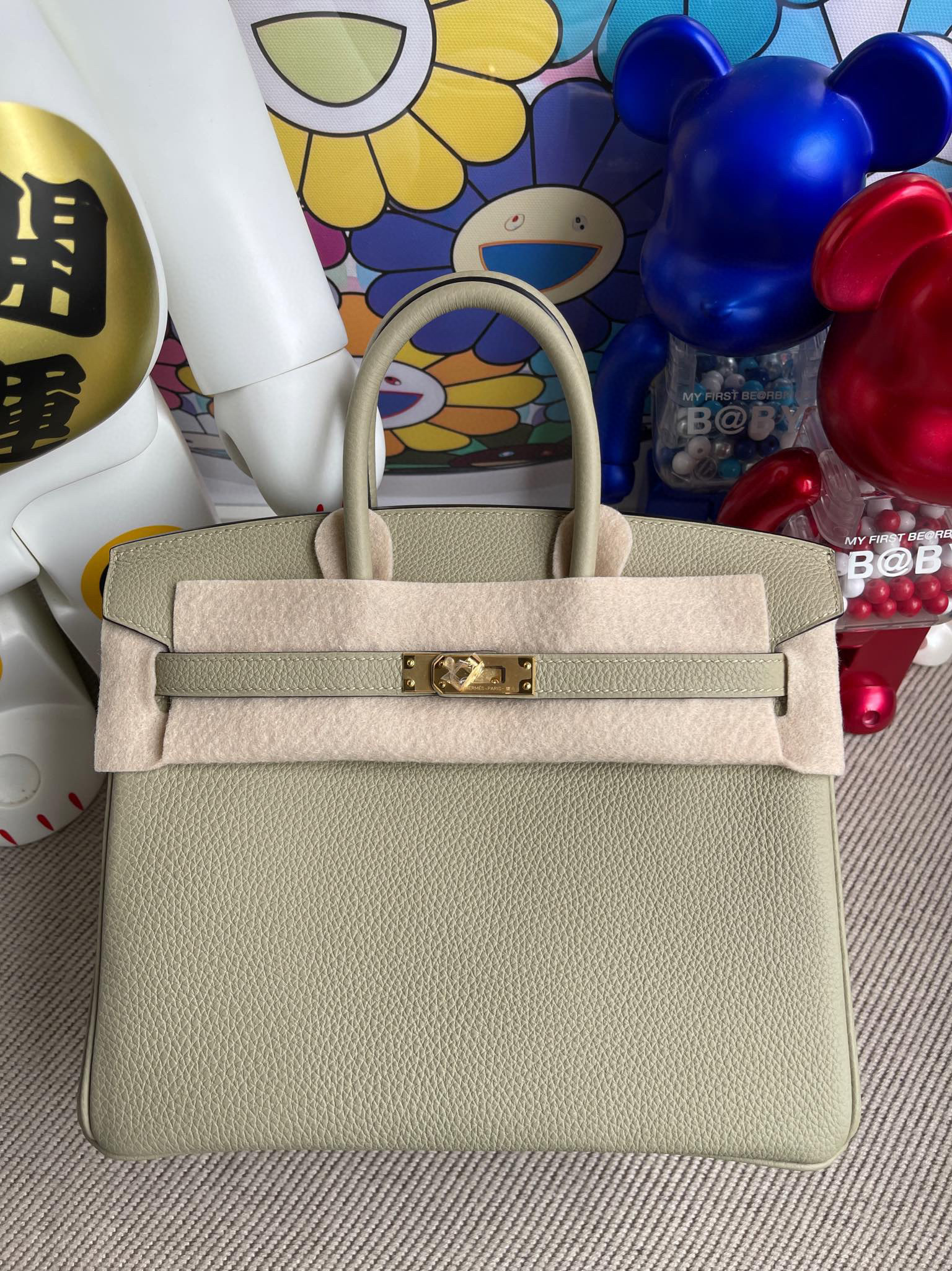 Uncle Bench Hermes Birkin 25CM Togo Leather Q1 Sauge Gold Hardware