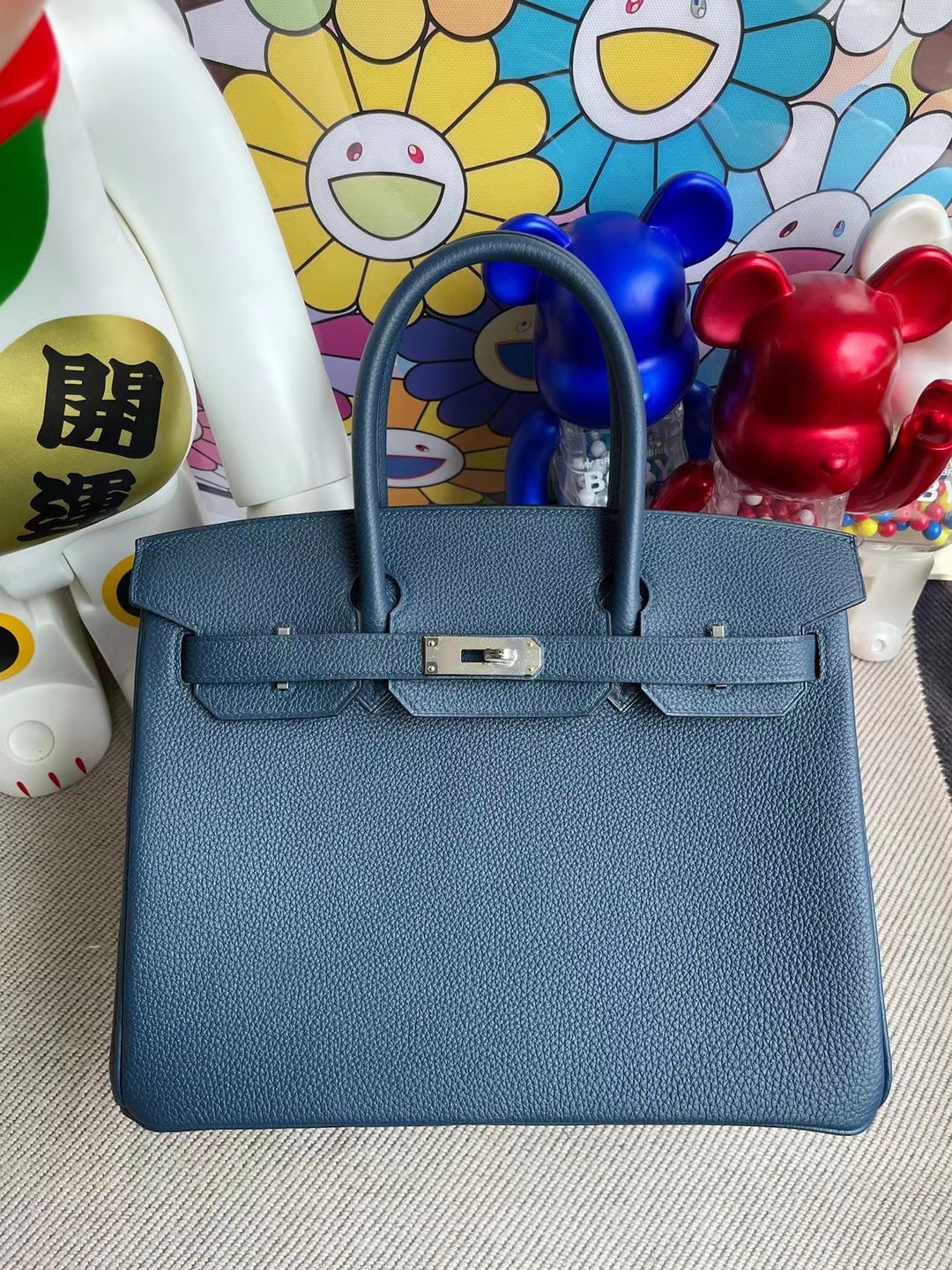 Herms Birkin Togo S4 Dark blue 30cm