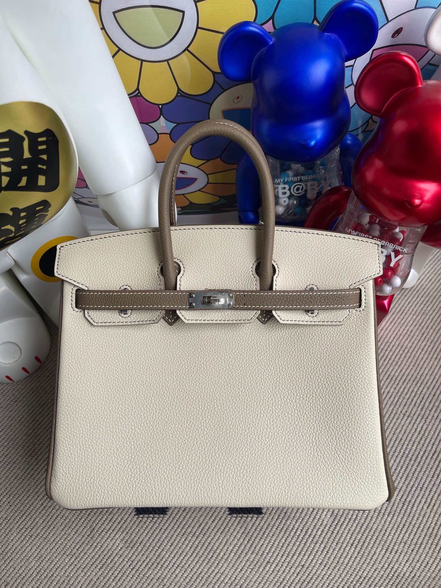 Herms Birkin togo Craie & etoupe 25cm