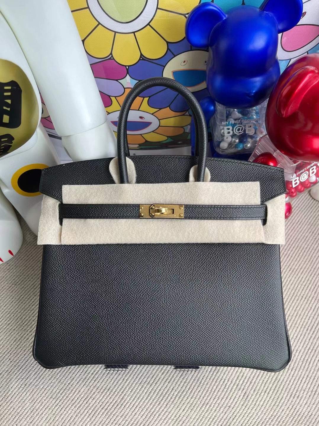 Herms Birkin Epsom Ck89 Black 25cm