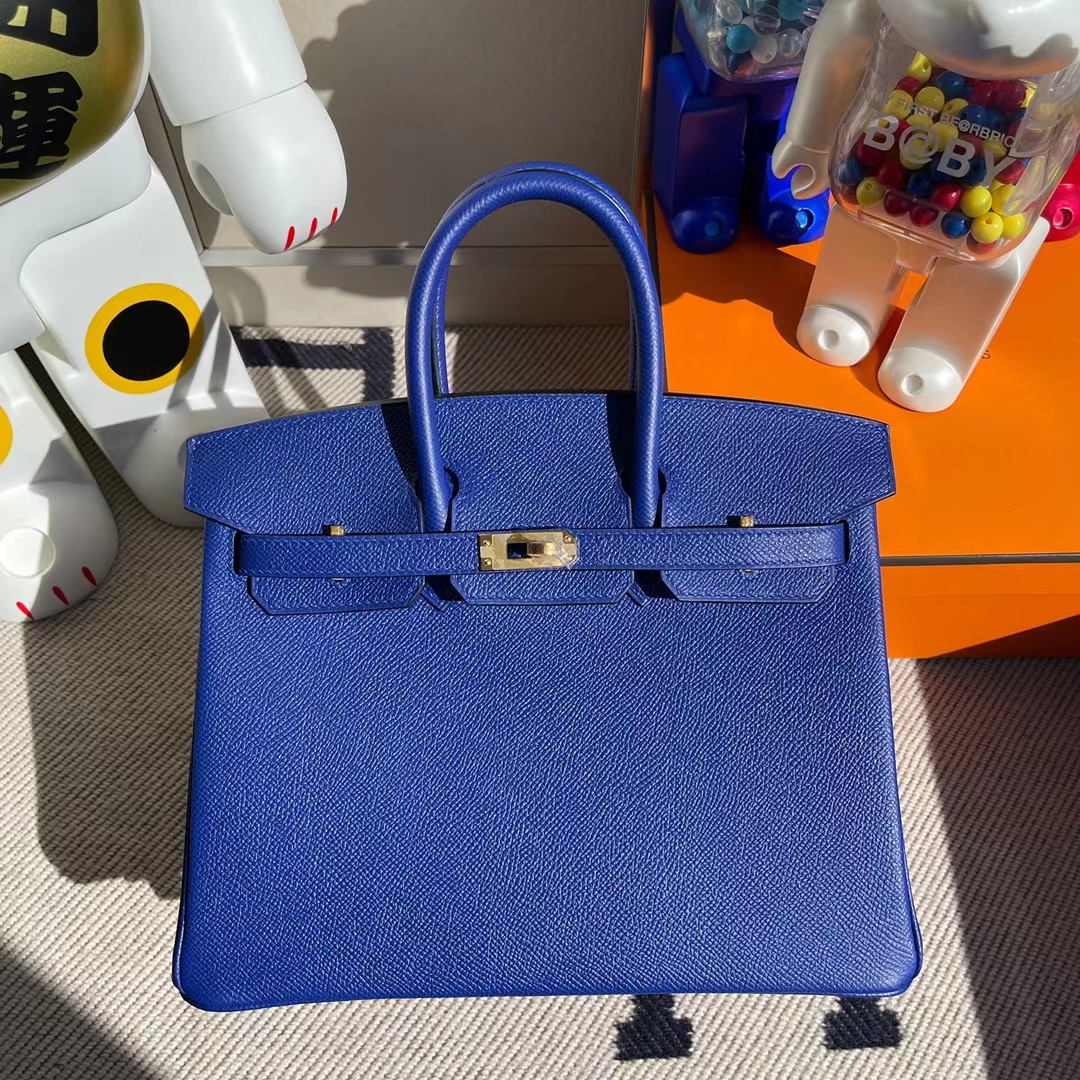 Herms Birkin Epsom 7T Electric blue 25cm