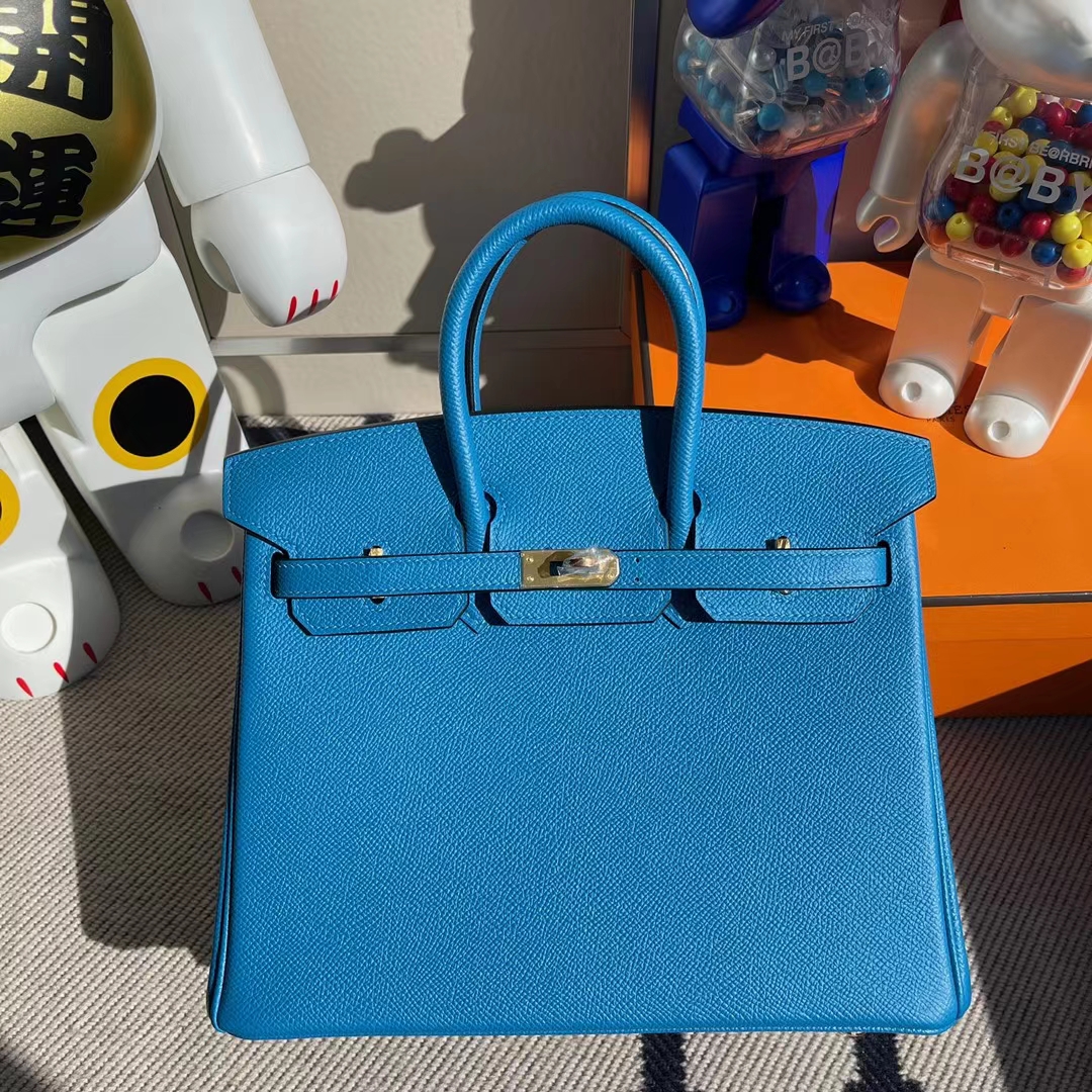 Herms Birkin Epsom B3 Blue 25cm