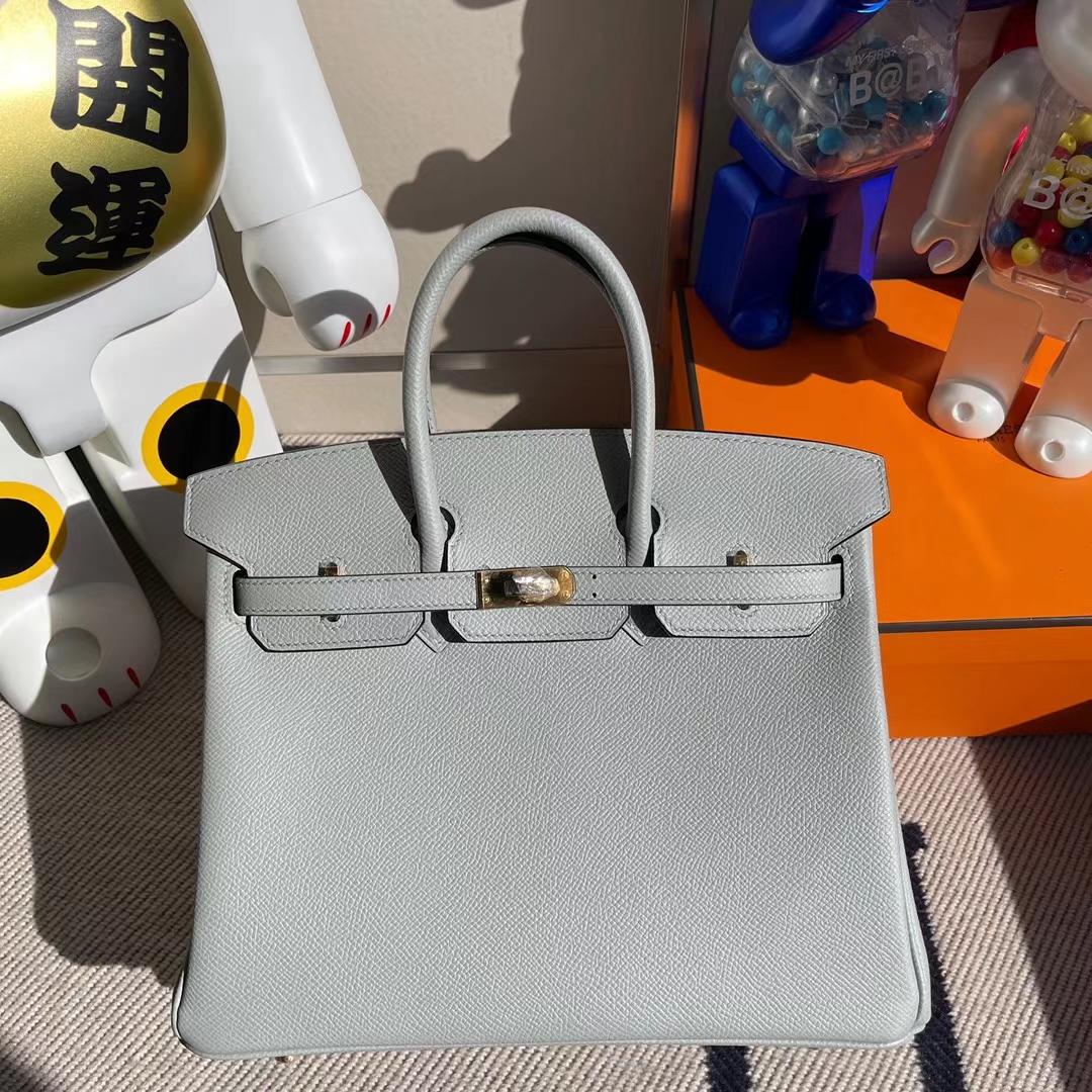 Herms Birkin Epsom 8U Ice grey 25cm