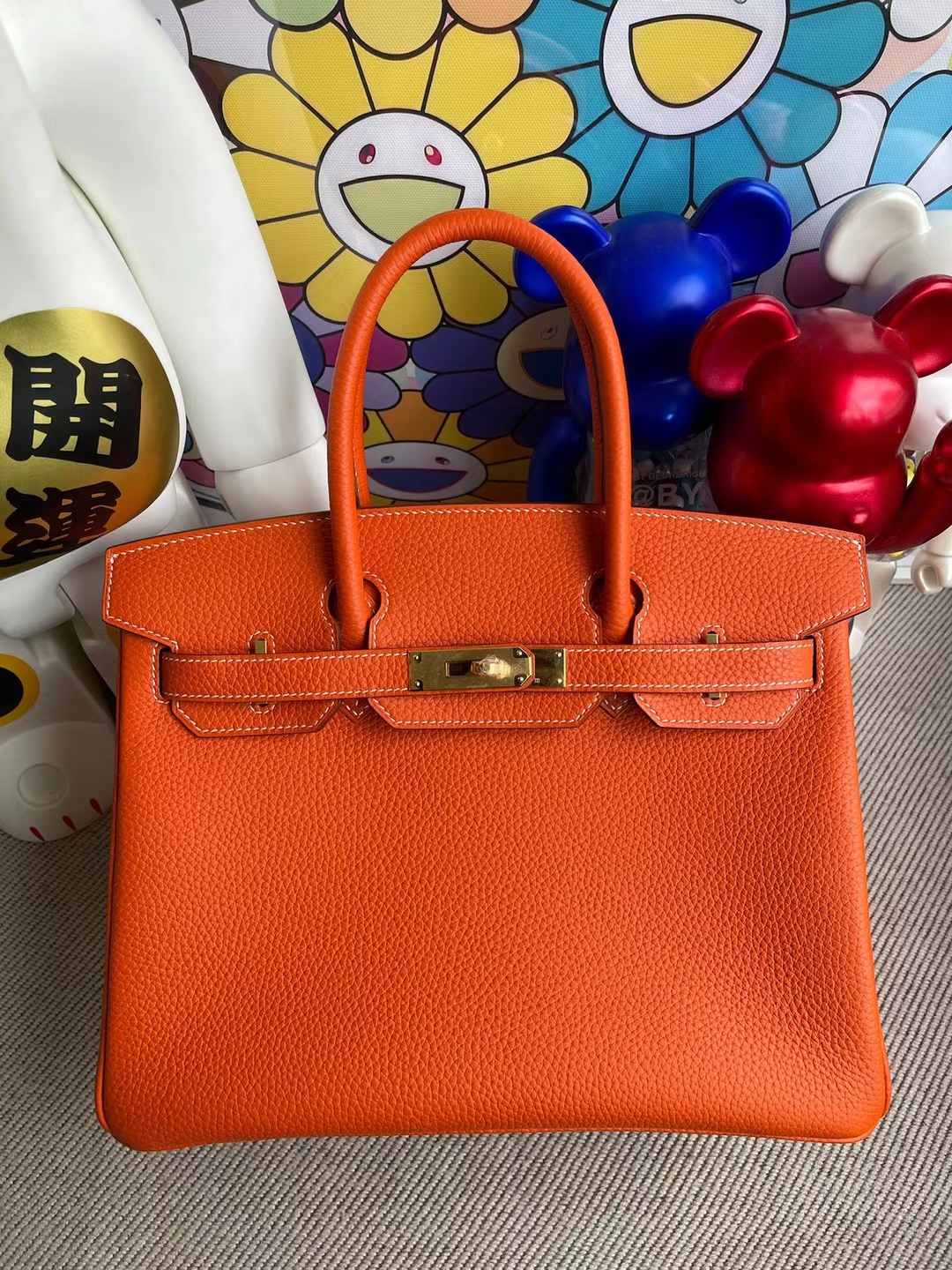 Herms Birkin Clemence orange 30cm