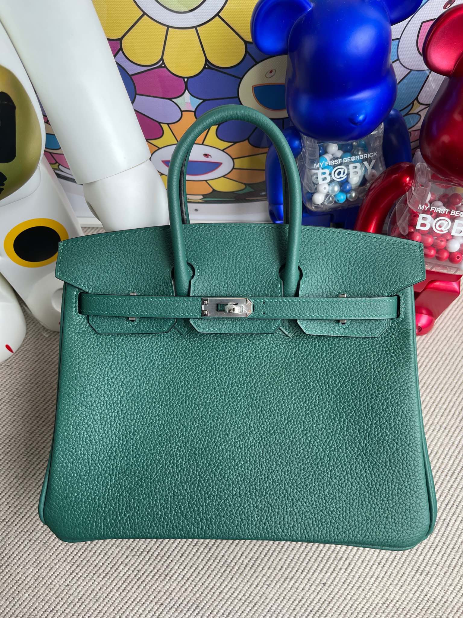 Herms Birkin togo z6 peacock green 25cm
