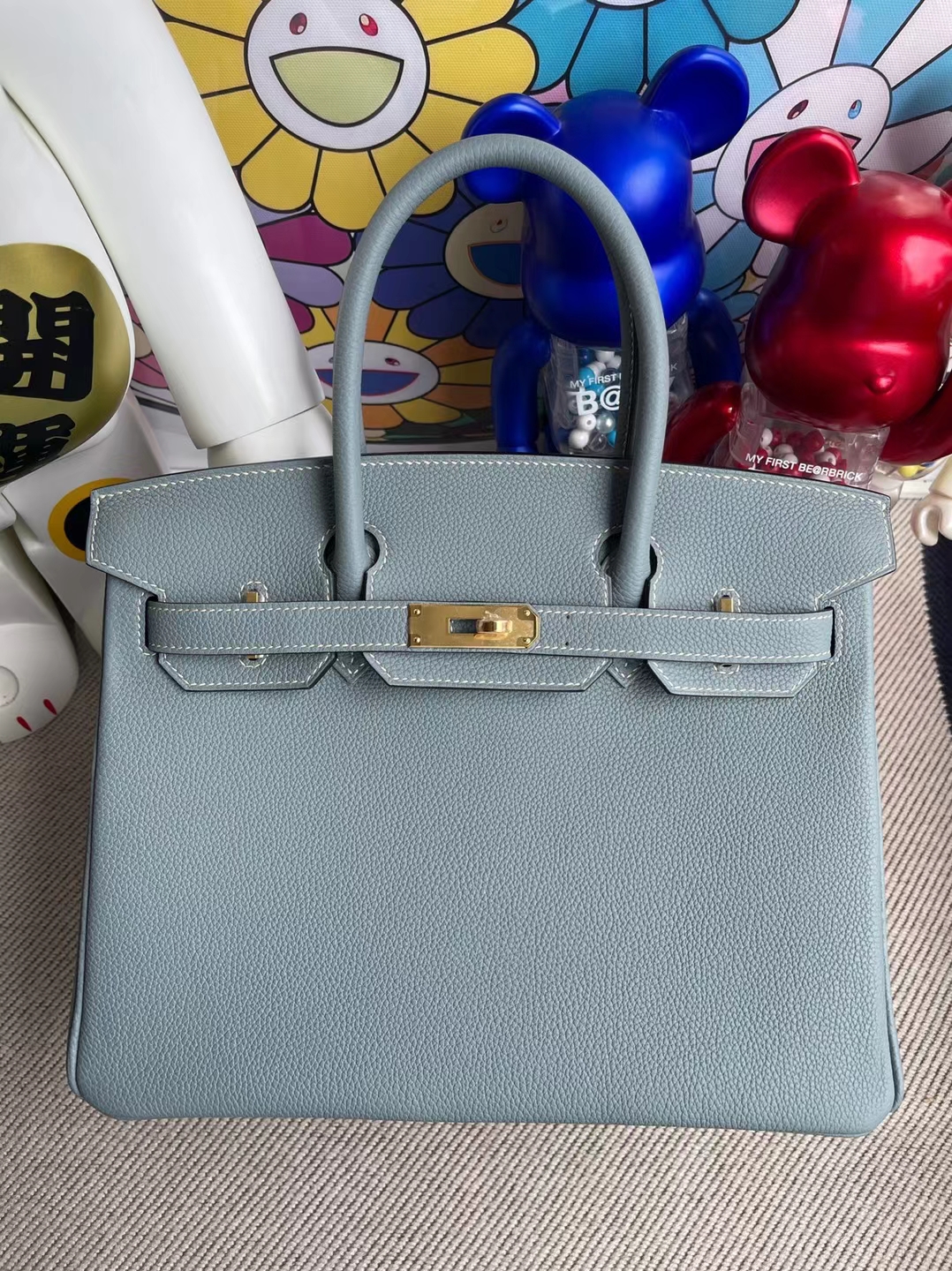 Herms Birkin Togo 7G cyan 30cm